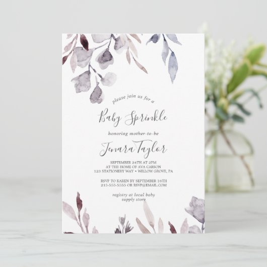 Winter Greenery Baby Sprinkle Kaart (Staand voorkant)