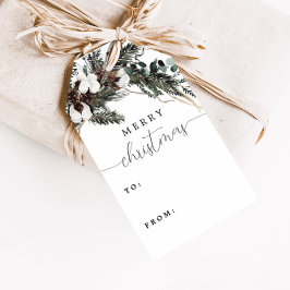 Winter Greenery Bouquet kerstcadeautags Cadeaulabel