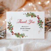 Winter Greenery Bridal Shower Bedankkaart