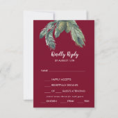 Winter Greenery Burgundy Menu Choice Weddenschap R (Voorkant)