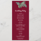 Winter Greenery Burgundy Wedding Programme Programma (Achterkant)