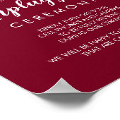 Winter Greenery Burgundy Wedding Unplugged Poster (Hoek)