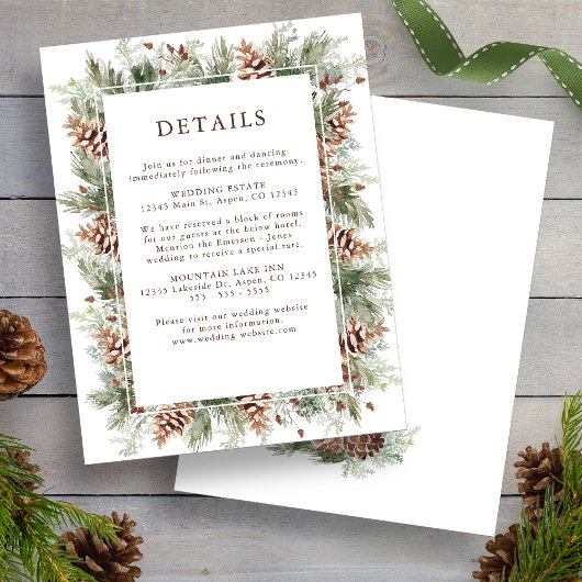 Winter Greenery Cartes Mariage de vacances