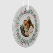 Winter Greenery Christmas Photo Wreath Ornament (voorkant)