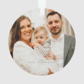 Winter Greenery Christmas Photo Wreath Ornament (achterkant)