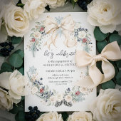 Winter Greenery Elegant Engagement Invitation