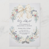 Winter Greenery Elegant Engagement Invitation (Devant)