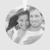 Winter Greenery First Engaged kerstfoto Ornament (achterkant)