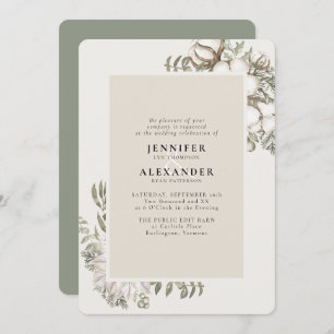 Winter Greenery Floral Green Moss Wedding Kaart