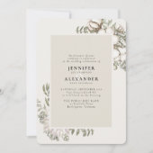 Winter Greenery Floral Green RSVP QR Code Weddensc Kaart (Voorkant)