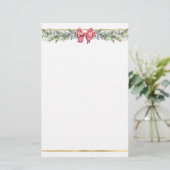 Winter Greenery Foliage Pine Stationery Briefpapier (Staand voorkant)