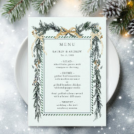 Winter Greenery Garland Wedding Mint Green Menu