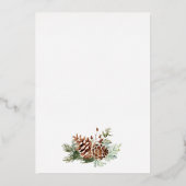 Winter Greenery Gold Foil Wedding Invitations Folie Uitnodiging (Achterkant)