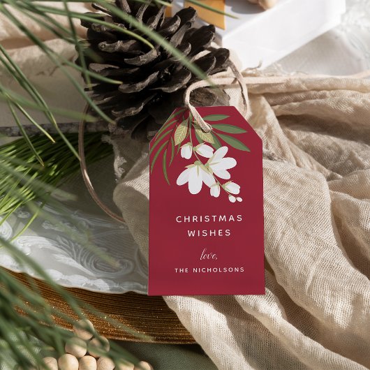 Winter Greenery Holiday Cadeaulabel