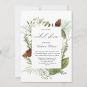 Winter Greenery Invitation Baby shower virtuel (Devant)