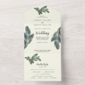 Winter Greenery | Ivory Wedding All In One Uitnodiging (Binnen)