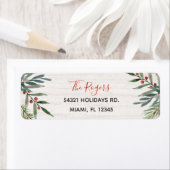 Winter Greenery kerstadreslabel Etiket (Insitu)