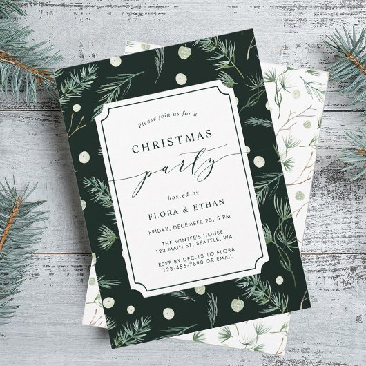 Winter Greenery-kerstfeest Kaart