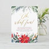 Winter Greenery kerstfeestdag Feestdagenkaart (Staand voorkant)