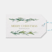 Winter Greenery “Merry Christmas” Cadeaulabel (Voorkant (Horizontaal))