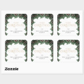Winter Greenery Mistletoe Kerstmis Vierkante Sticker (Vel)
