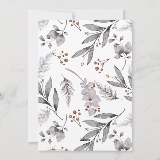 Winter Greenery Photo Joyeuses cartes de Noël (Dos)