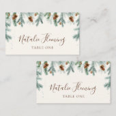 Winter Greenery Pine Branches Kegels Trouwen Plaatskaartje (Voorkant / Achterkant)