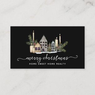 Winter Greenery Pine en Berries Holiday Business Visitekaartje