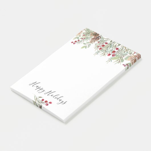 Winter Greenery Pine kerstFeestdagen Post-it® Notes (Schuin)