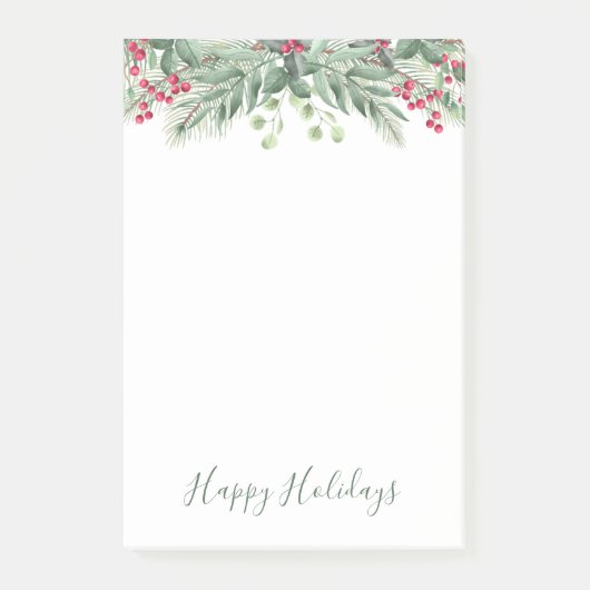 Winter Greenery Pine Red Berry Post-it Notes (Voorkant)