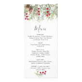 Winter Greenery Pine Weddenschap kerstmenu Reclamekaart (Voorkant)