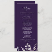 Winter Greenery | Plum Wedding Dinner Menu (Voorkant / Achterkant)
