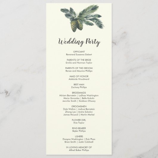 Winter Greenery | Programma Ivory Wedding (Achterkant)