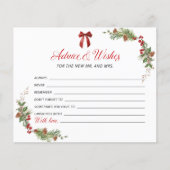 Winter Greenery Red Bow Advice and Wishes card (Voorkant)