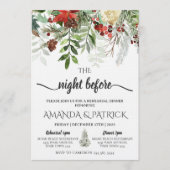 Winter Greenery The Night Before Rehearsal Dinner Kaart (Voorkant)