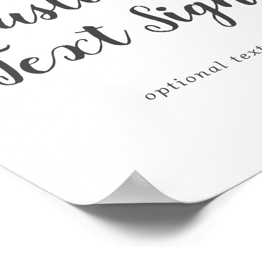 Winter Greenery Wedding Custom Text Sign Poster (Hoek)