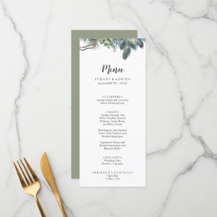 Winter Greenery Wedding Dinner Menu