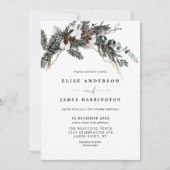Winter Greenery Wedding Kaart (Voorkant)
