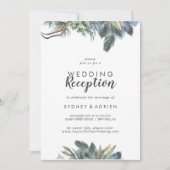 Winter Greenery Wedding Reception Slechts Uitnodig Kaart (Voorkant)