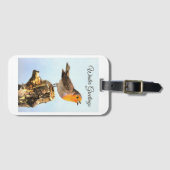 Winter Greetings. Robin singing Bagagelabel (Voorkant (horizontaal))