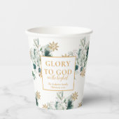 Winter groen bijbel vers religieuze kerst papieren bekers (Voorkant)