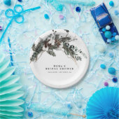 Winter groen boeket papieren bordje (Feest)