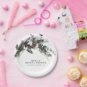 Winter groen boeket papieren bordje (Feest)