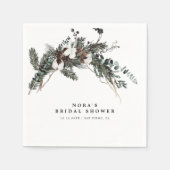 Winter groen boeket servet (Voorkant)