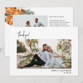 Winter groen bruiloft dank u foto Qr scan Bedankkaart (Voorkant / Achterkant)