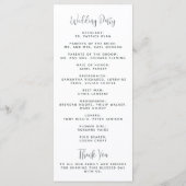 Winter groen dennenappel bruiloft programma (Achterkant)