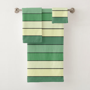 Winter Groen Gele Strepen Op Waterverf Papier Bad Handdoek