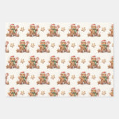 Winter Groen Gingerbread Kerstmis Inpakpapier Vel (Voorkant)