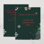 Winter Groen Kerstfeest  Feestdagenkaart (Voorkant / Achterkant)