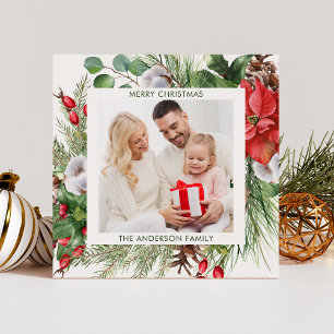 Winter groen kerstvakantie groet feestdagenkaart